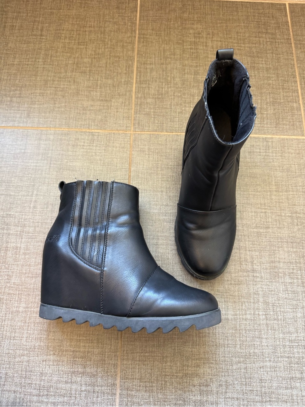 Blowfish Black Wedge Ankle Booties